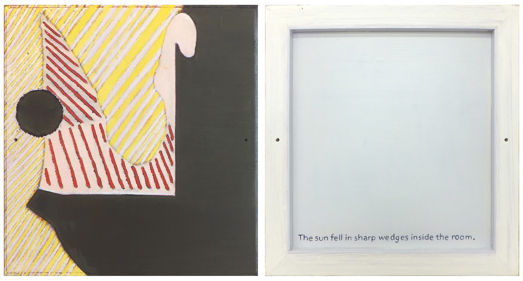 The sun fell in sharp wedges inside the room. 