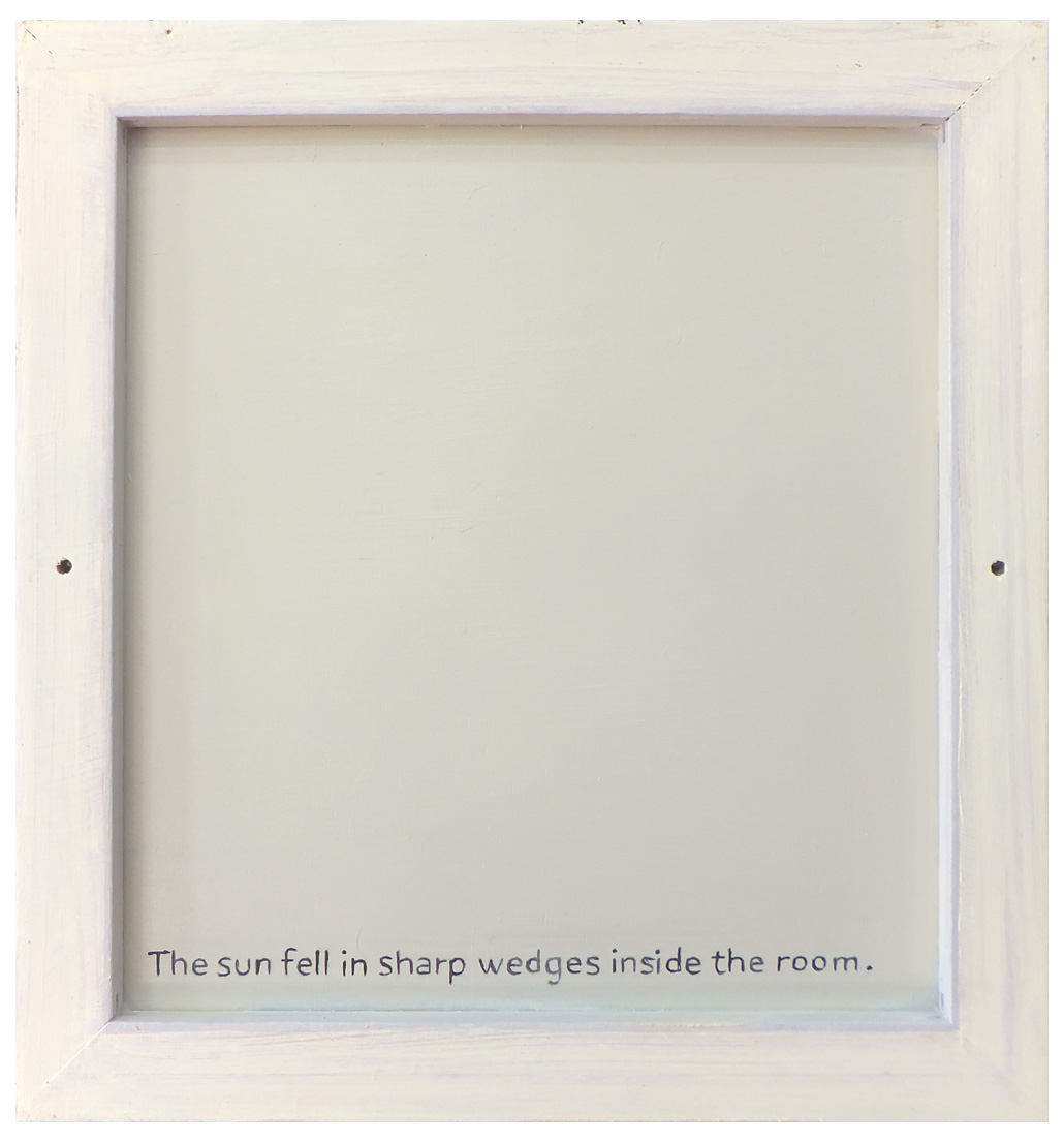 The sun fell in sharp wedges inside the room.